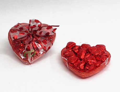 HEART TRAY W/8OZ VALENTINE FOIL